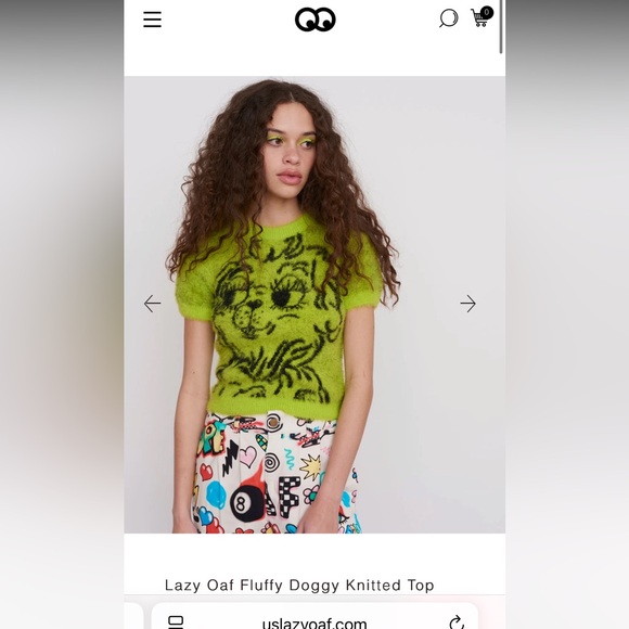 Lazy Oaf x Gentle Thrills ~ Fluffy Doggy Knitted Top size 8 US / 12 UK NWOT - Picture 6 of 10